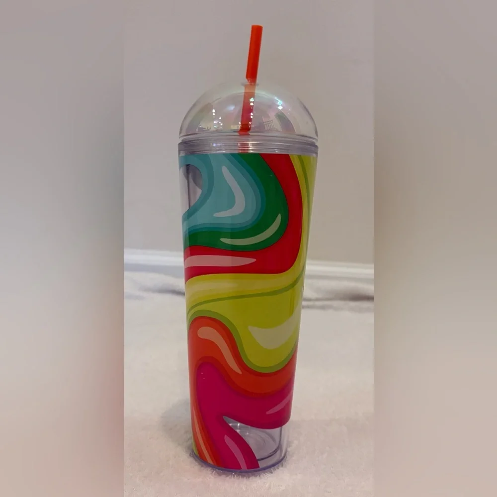 Starbucks Rainbow Swirl Dome Reusable Cup - Picture 2 of 10